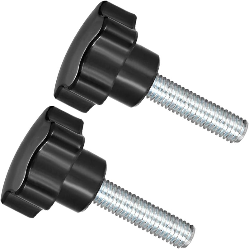 CoCud Star Clamping Knobs, M10 x 40mm Male Thread 48mm Head, Plastic Thumb Screw Grip Hand Knobs Threaded Bolt Black - (Applications: for Lathe Machinery), 2-Pieces - Image 1